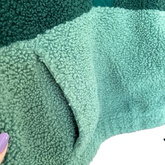 Women's Old Navy Long Sleeve Oversized Two-Tone Sherpa Sweatshirt Size Small - Picture 11 of 12